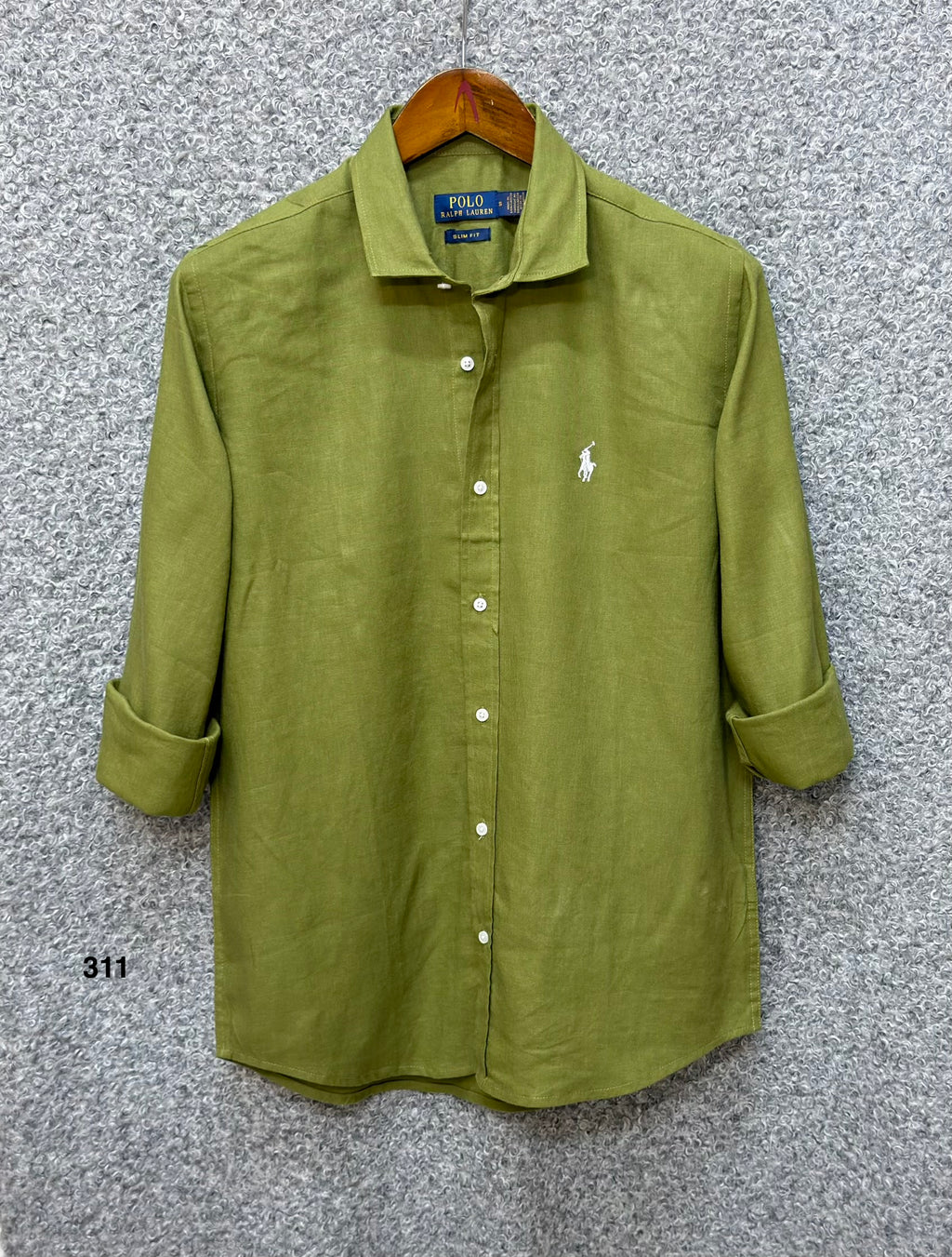 Luxury Linen Blend Solid Shirt with Cane Collar RLS 311