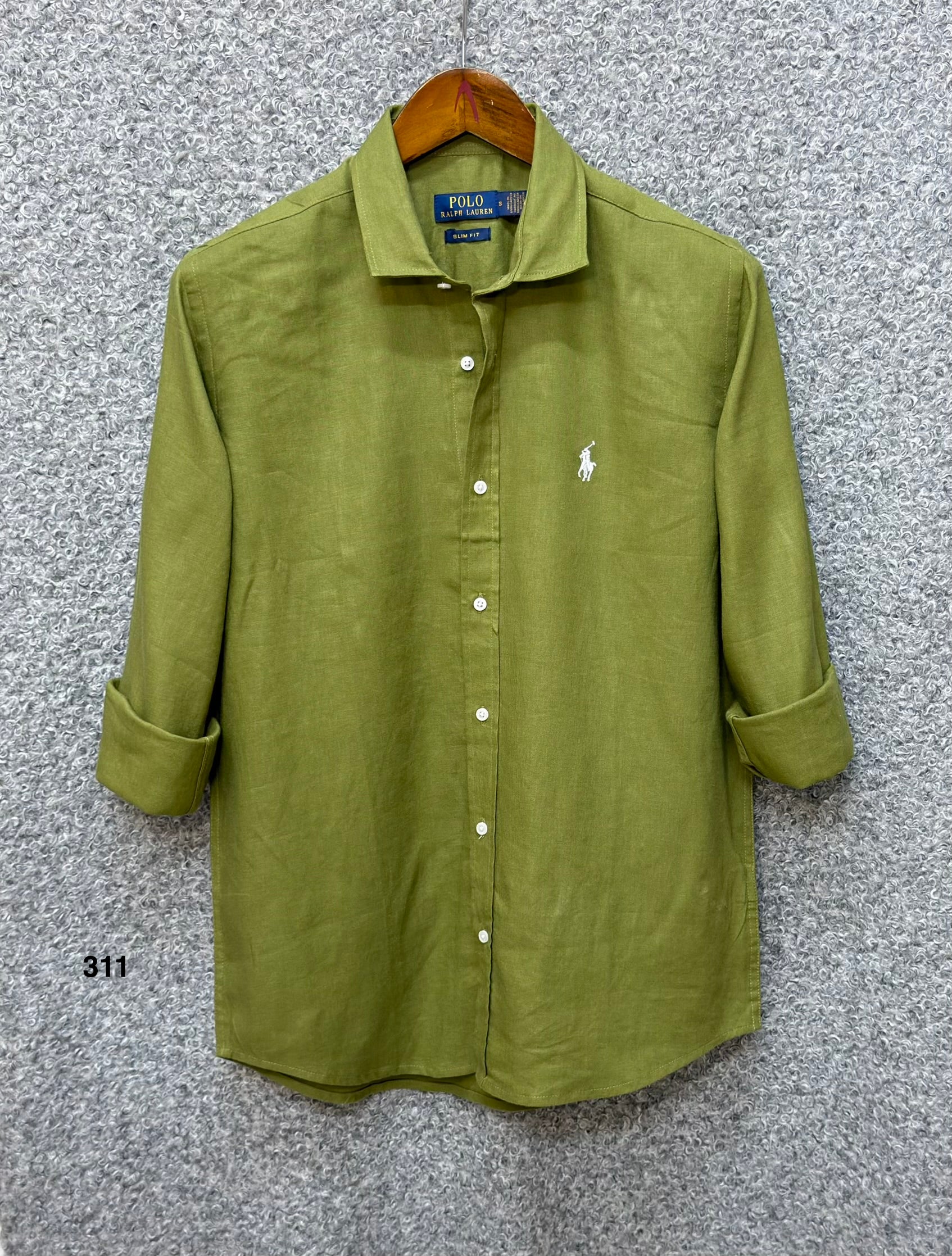 Luxury Linen Blend Solid Shirt with Cane Collar RLS 311