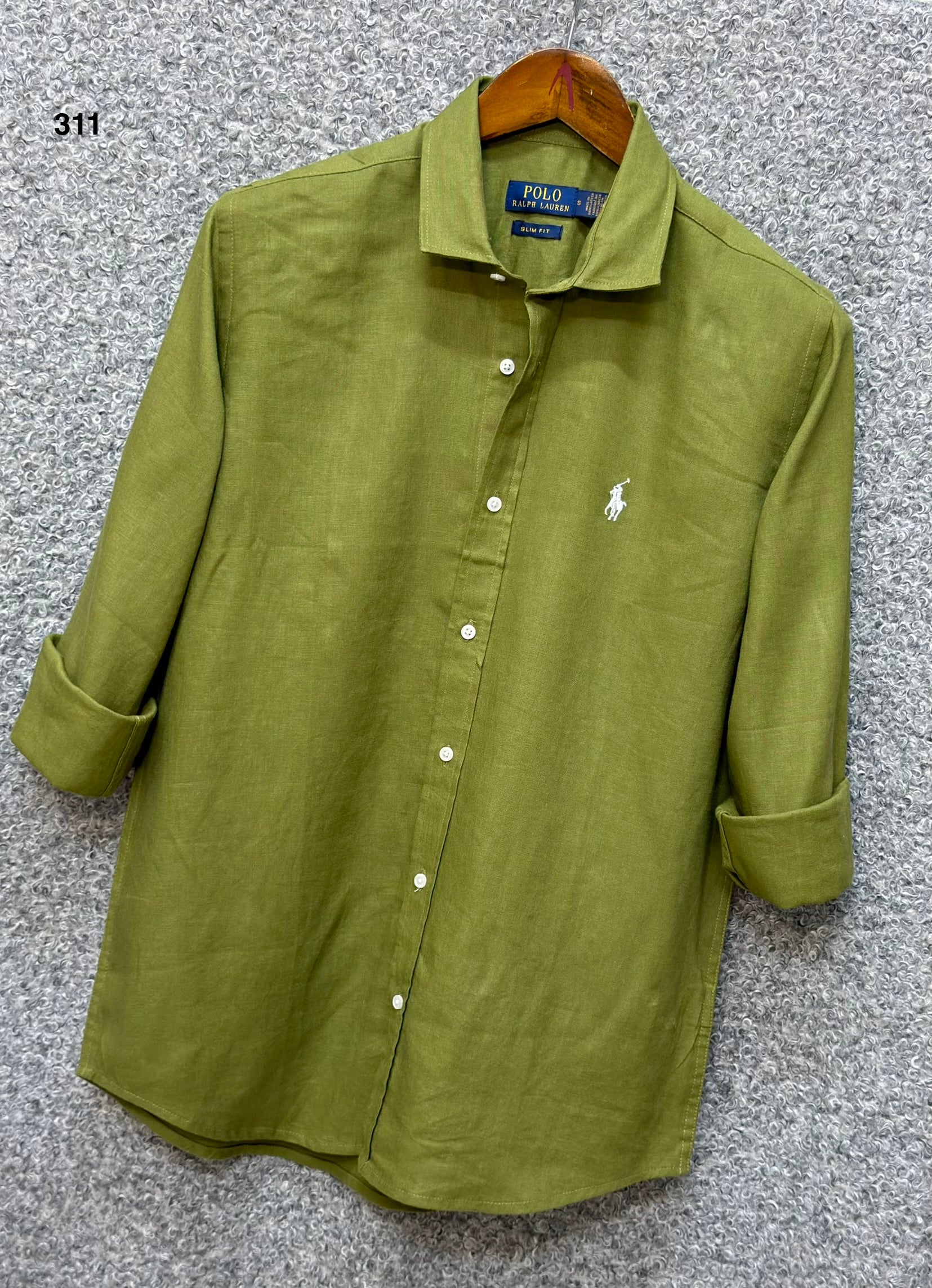 Luxury Linen Blend Solid Shirt with Cane Collar RLS 311