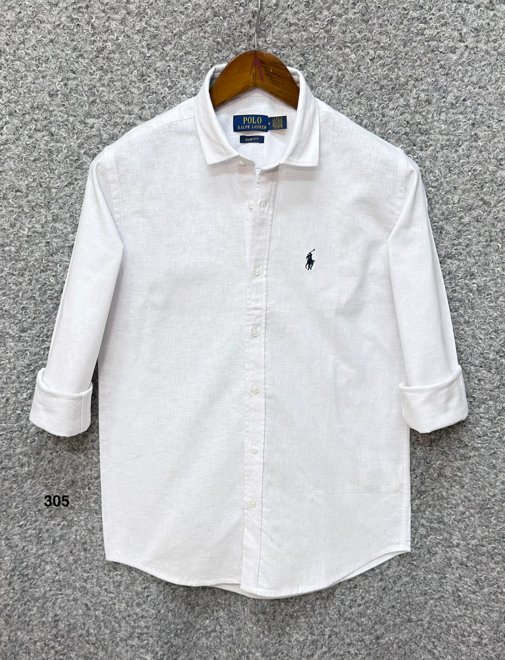 Luxury Linen Blend Solid Shirt with Cane Collar RLS 305