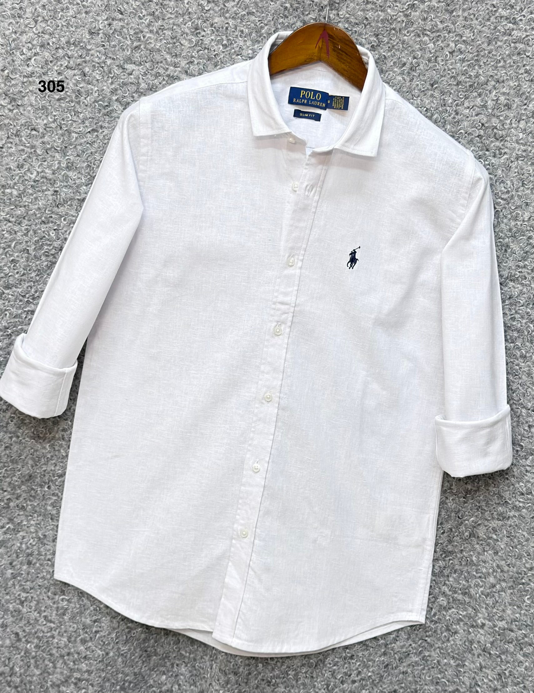 Luxury Linen Blend Solid Shirt with Cane Collar RLS 305
