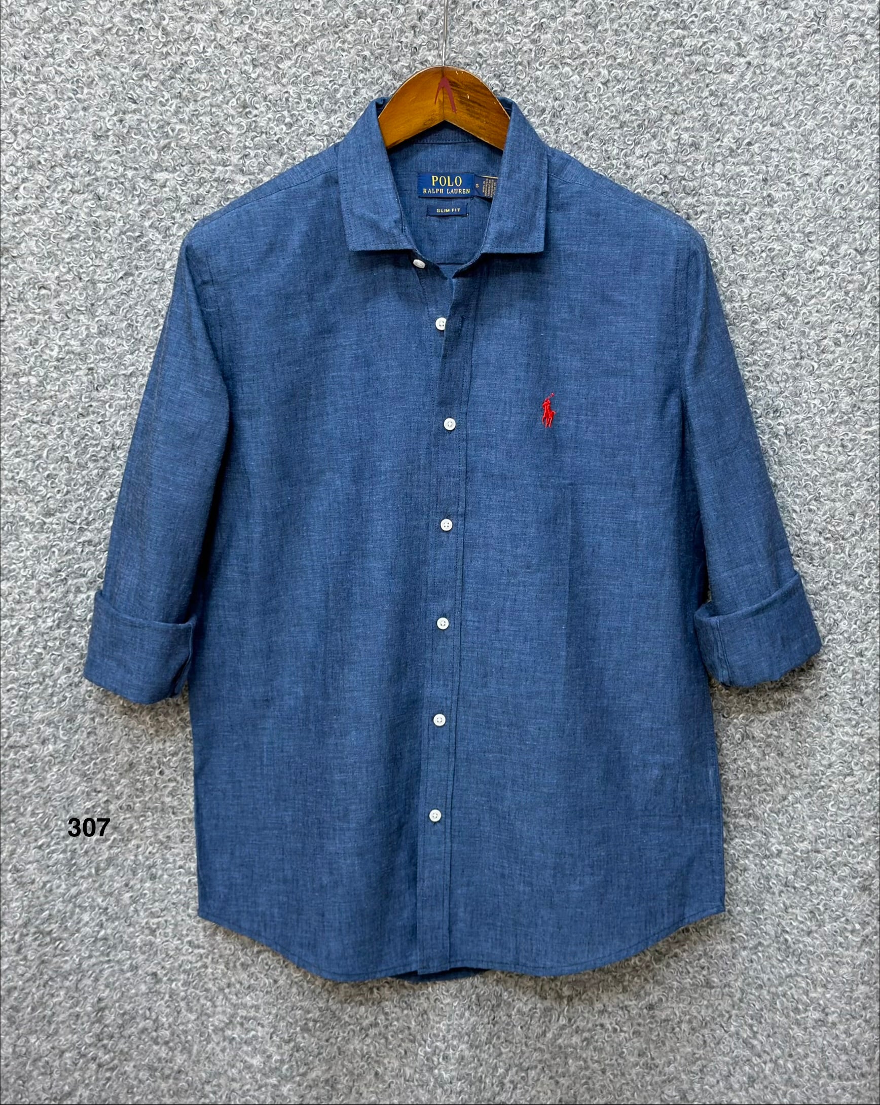 Luxury Linen Blend Solid Shirt with Cane Collar RLS 307