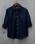 Luxury Linen Blend Solid Shirt with Cane Collar RLS 300