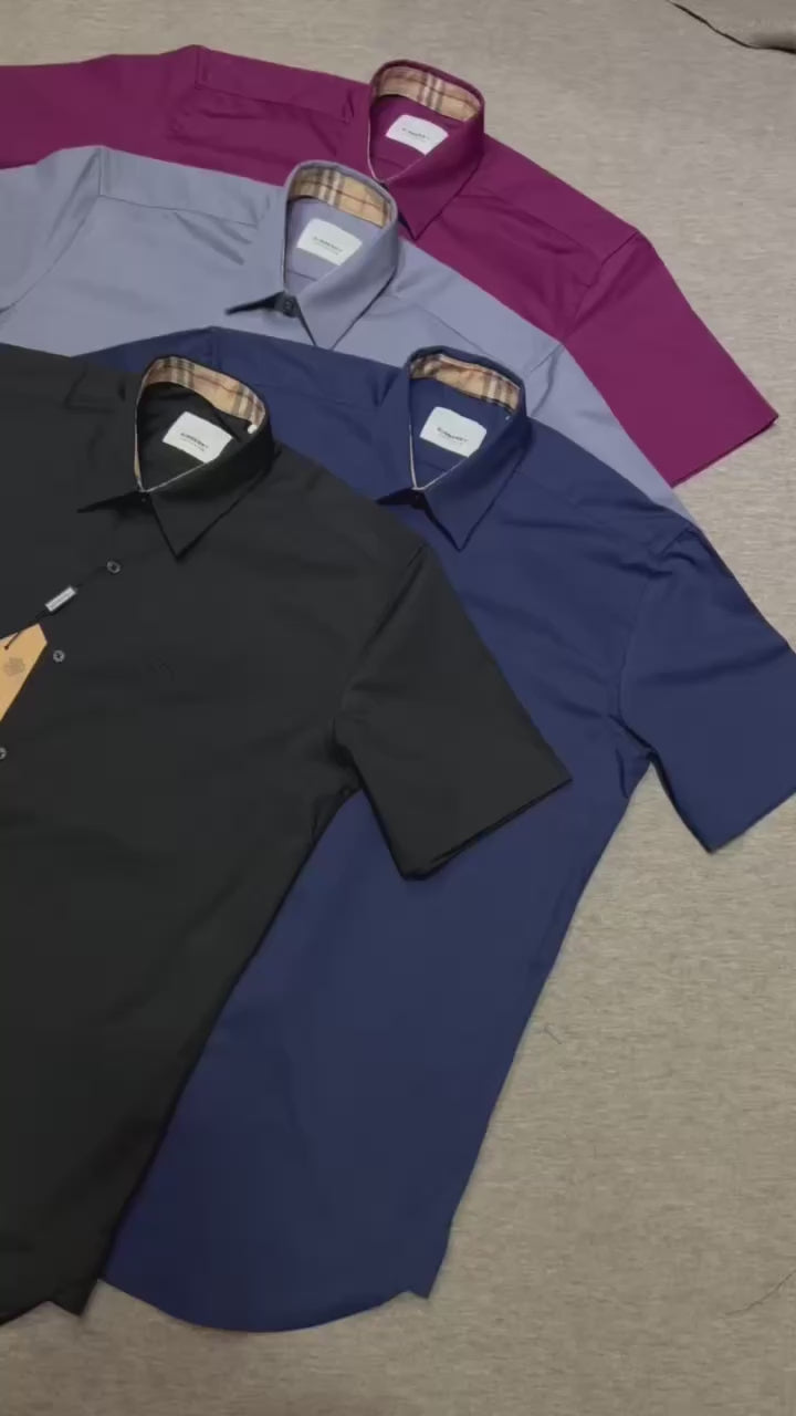 Premium Half Sleeve Solid Shirt BRSS Charcoal matching logo