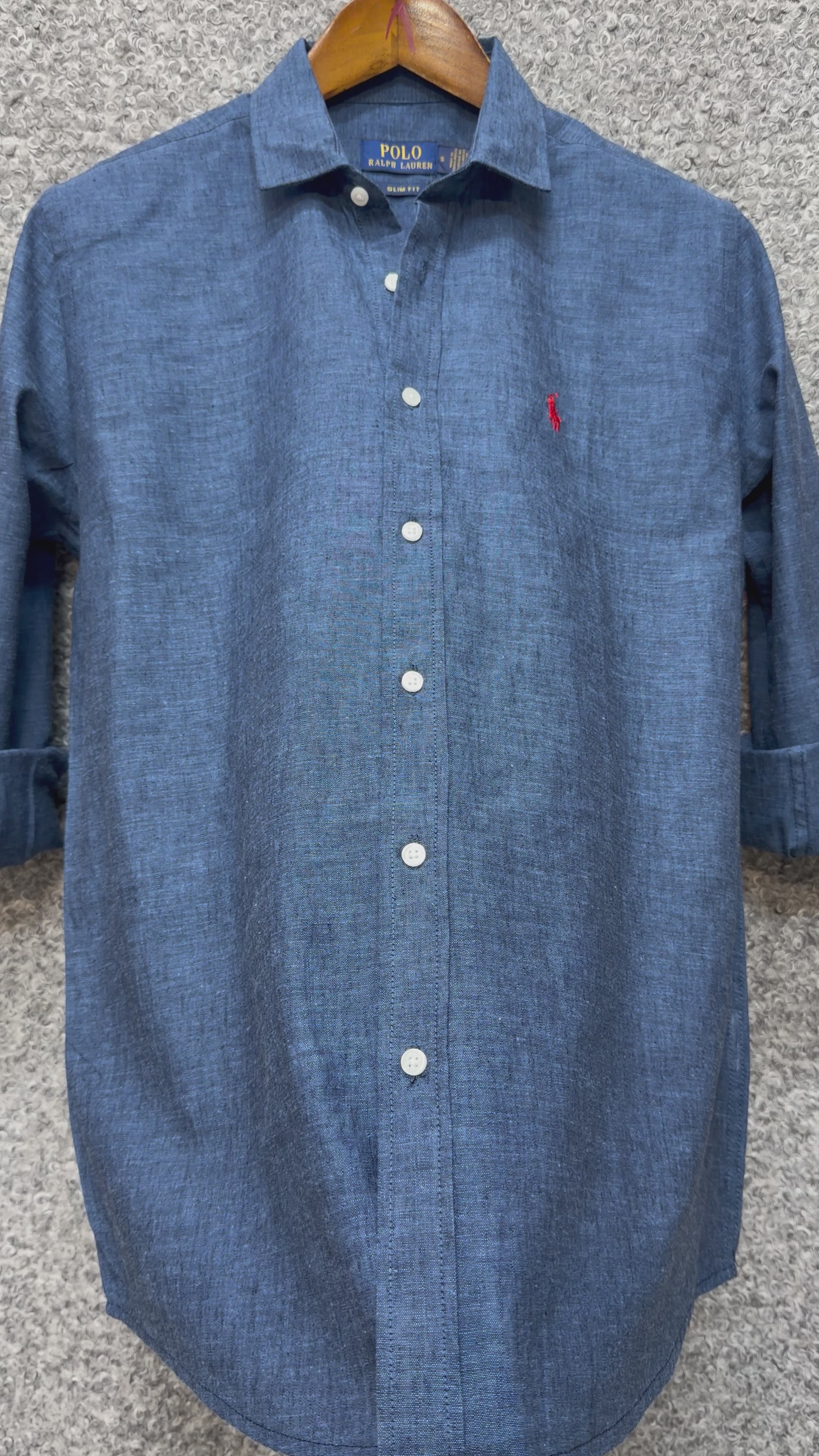 Luxury Linen Blend Solid Shirt with Cane Collar RLS 307