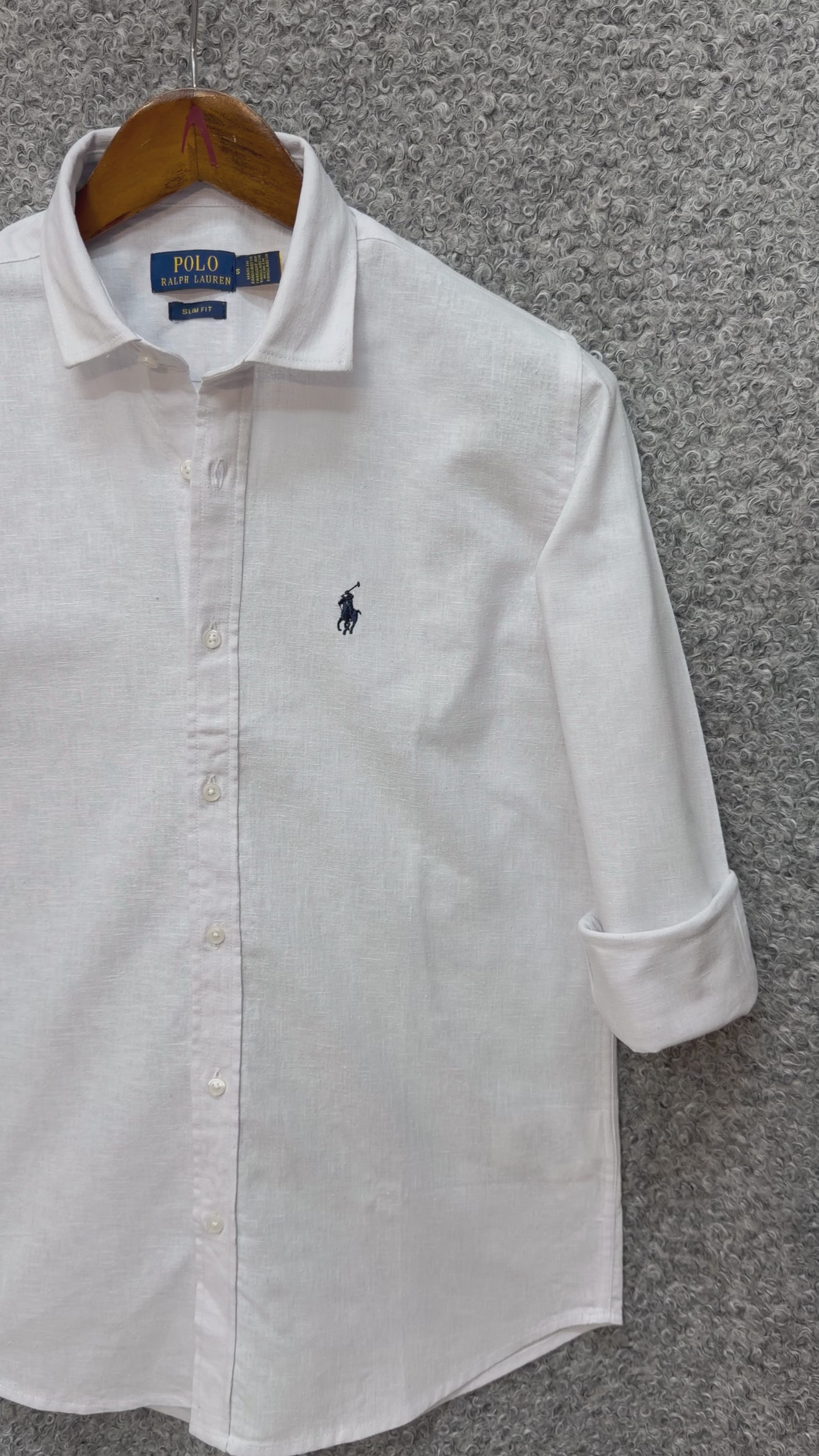 Luxury Linen Blend Solid Shirt with Cane Collar RLS 305