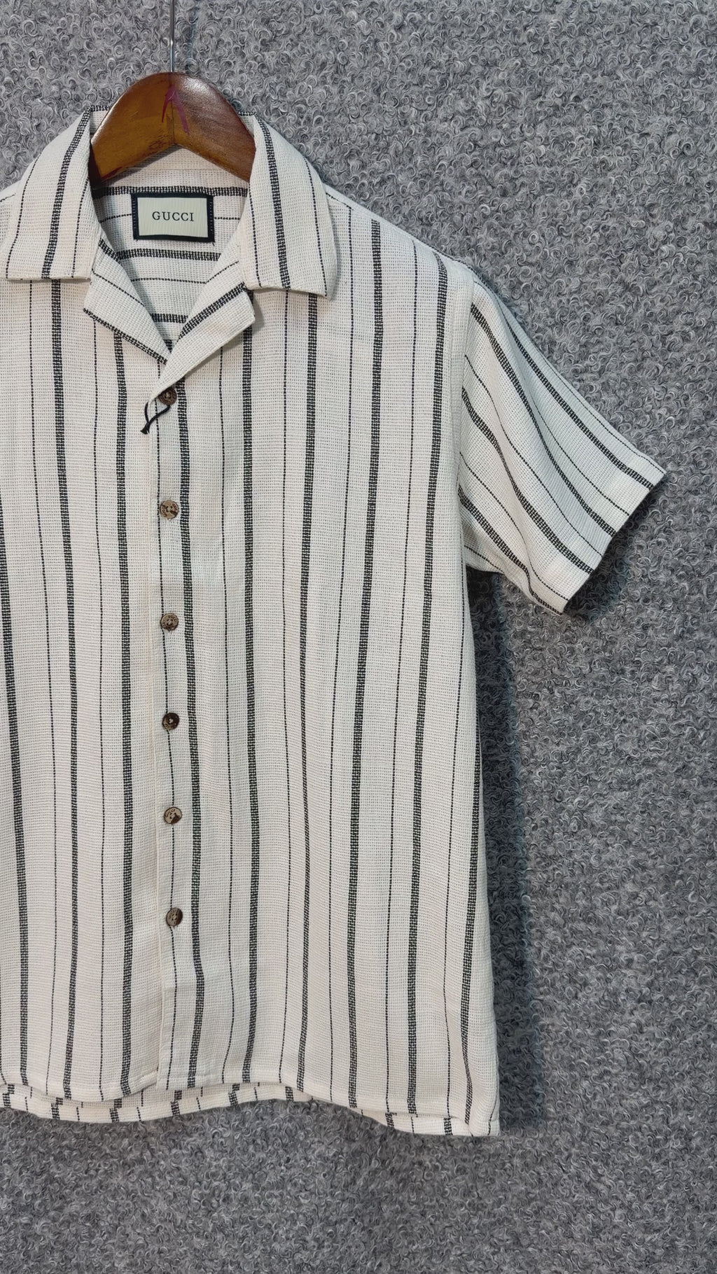Premium Classic Cuban Collar Stripe Shirt GCST 408