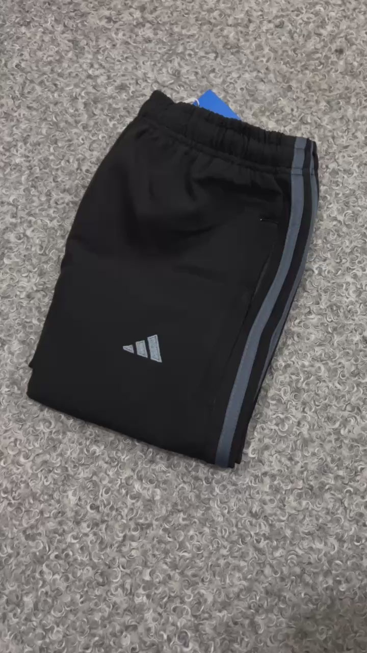 Three Stripe Full Athletic Track Pant Black White