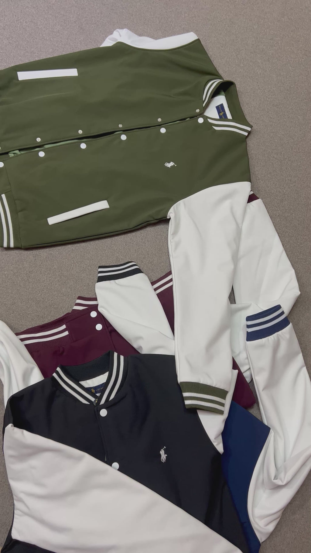 Classic Varsity Jacket with Luxury Finish Olive