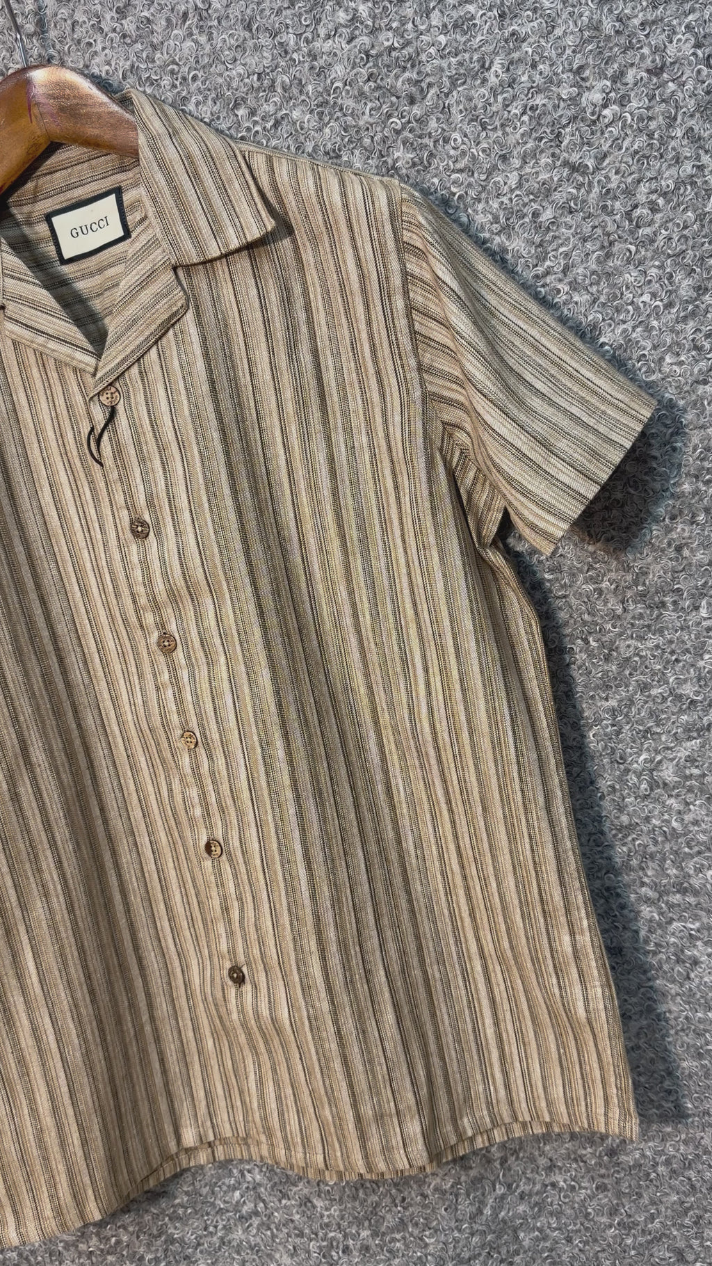 Premium Classic Cuban Collar Stripe Shirt GCST 402