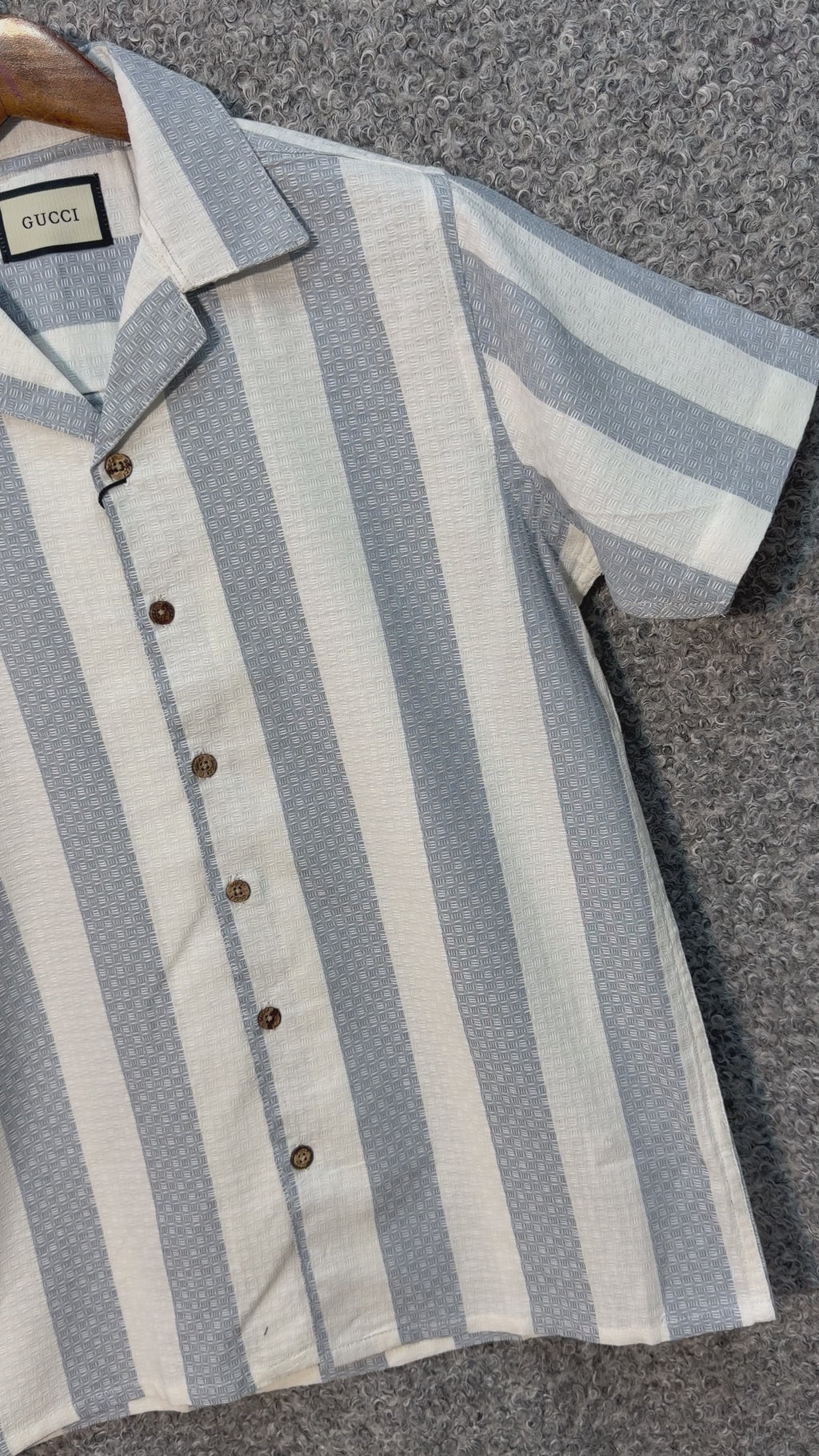 Premium Seersucker Cuban Collar Shirt GCST 417