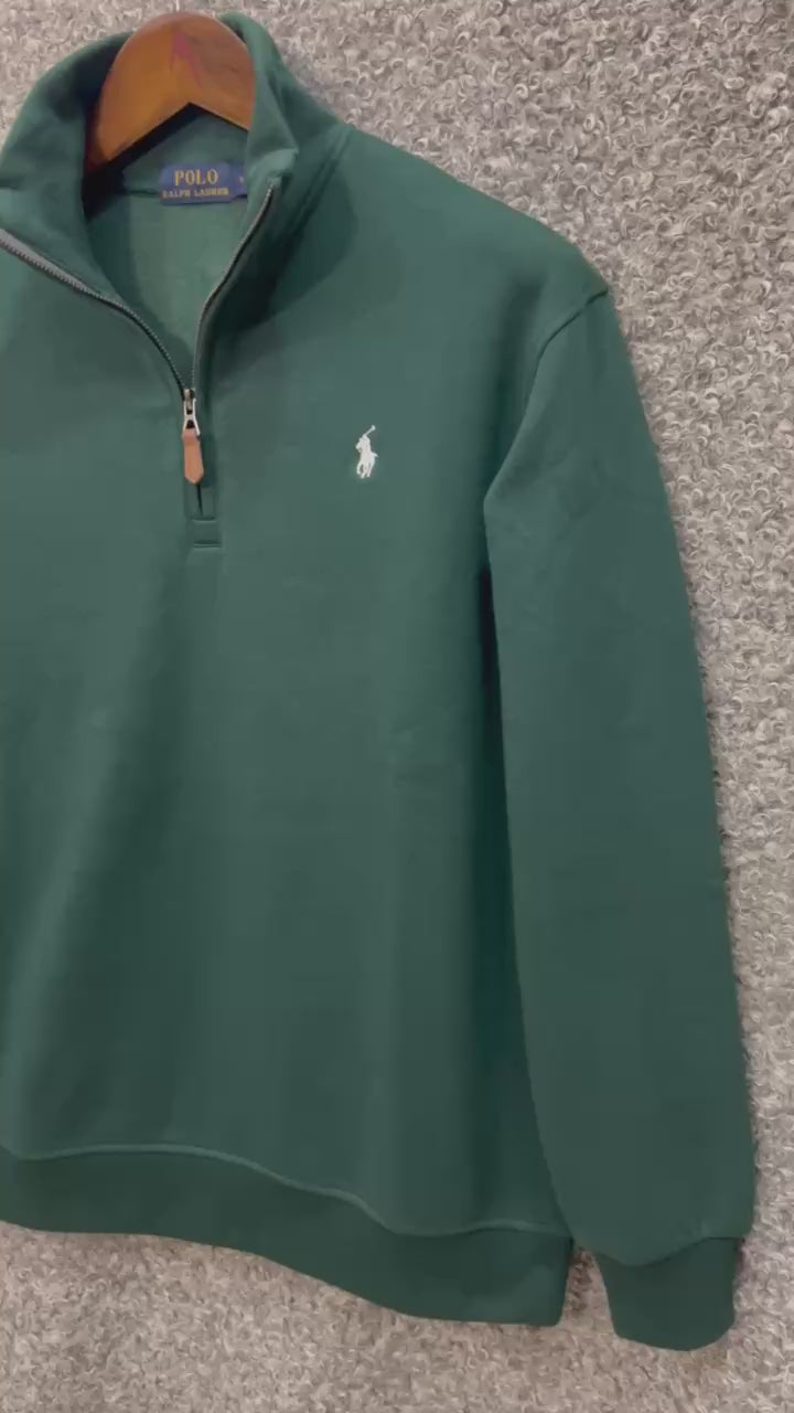 Premium Half Zip Pullover Jacket Green