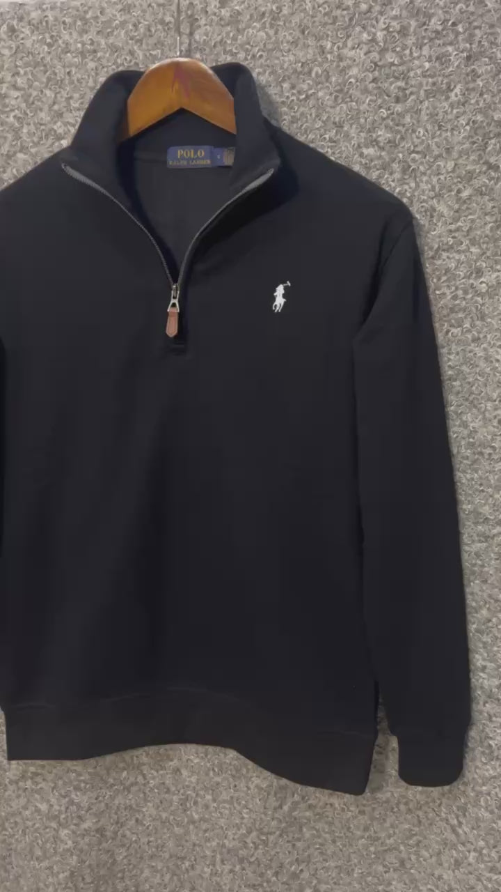 Premium Half Zip Pullover Jacket Black