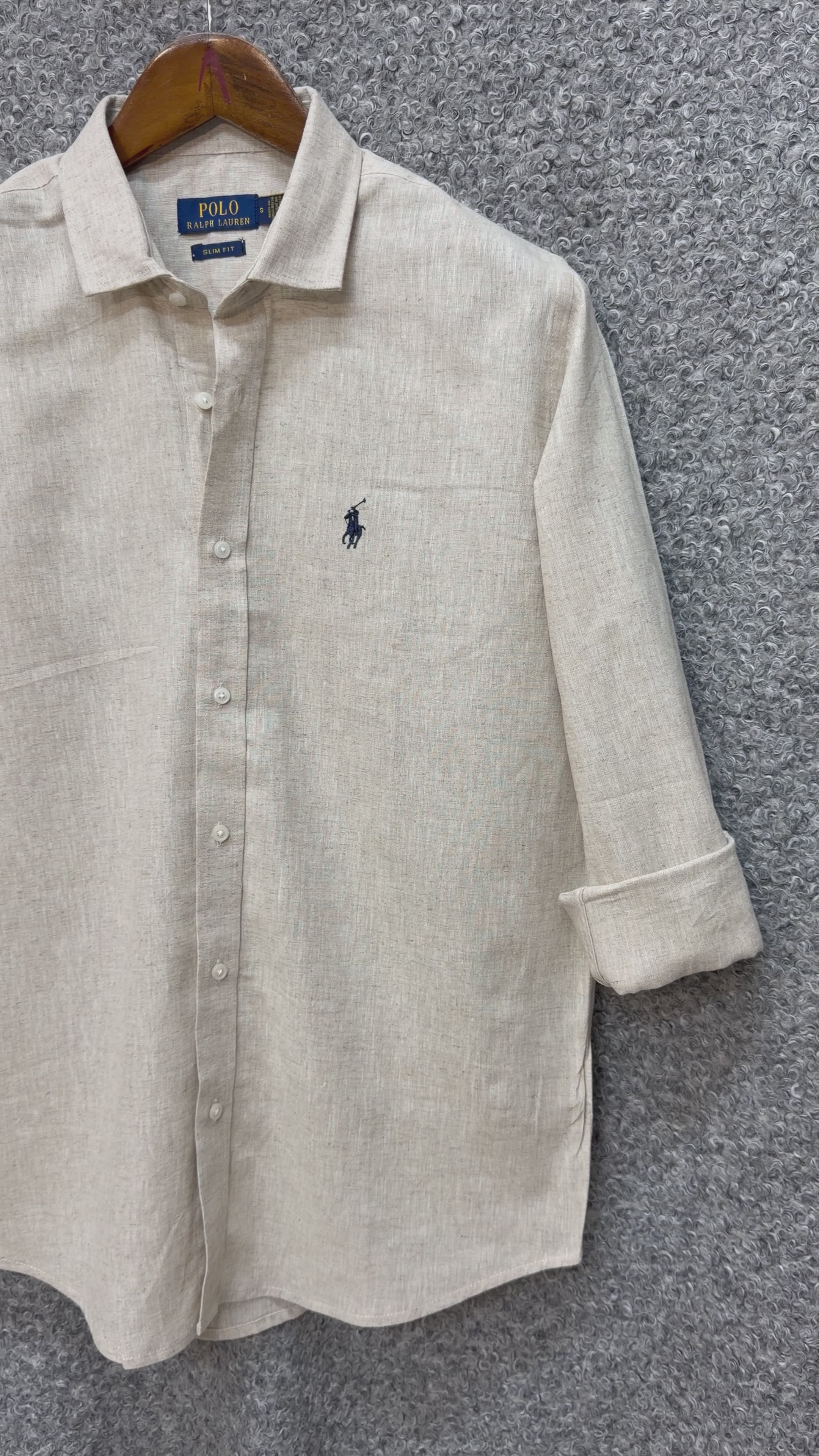 Linen Blend Solid Shirt with Cane Collar RLS  310