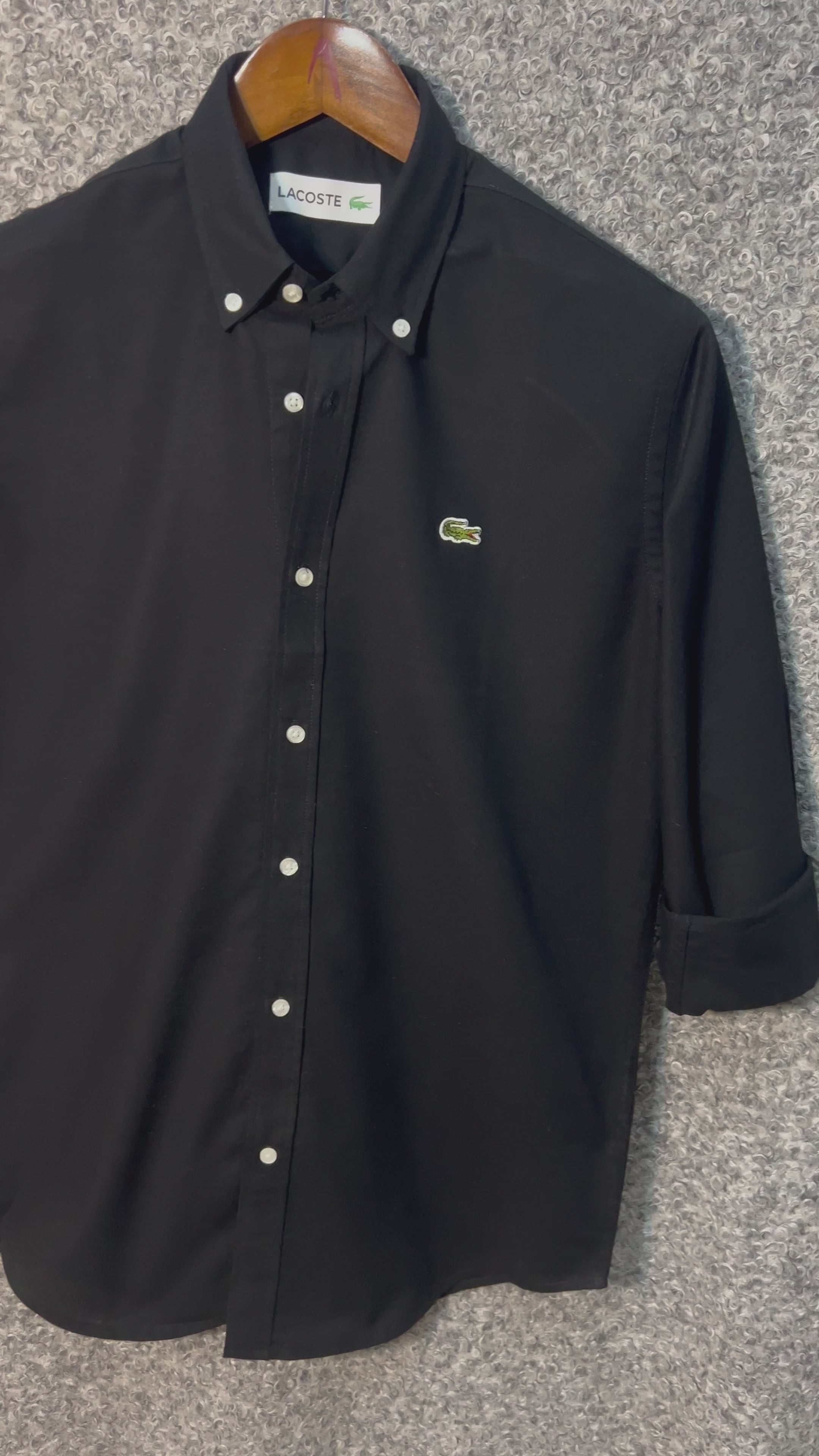 Premium Solid Oxford Cotton Shirt LKS Black 103