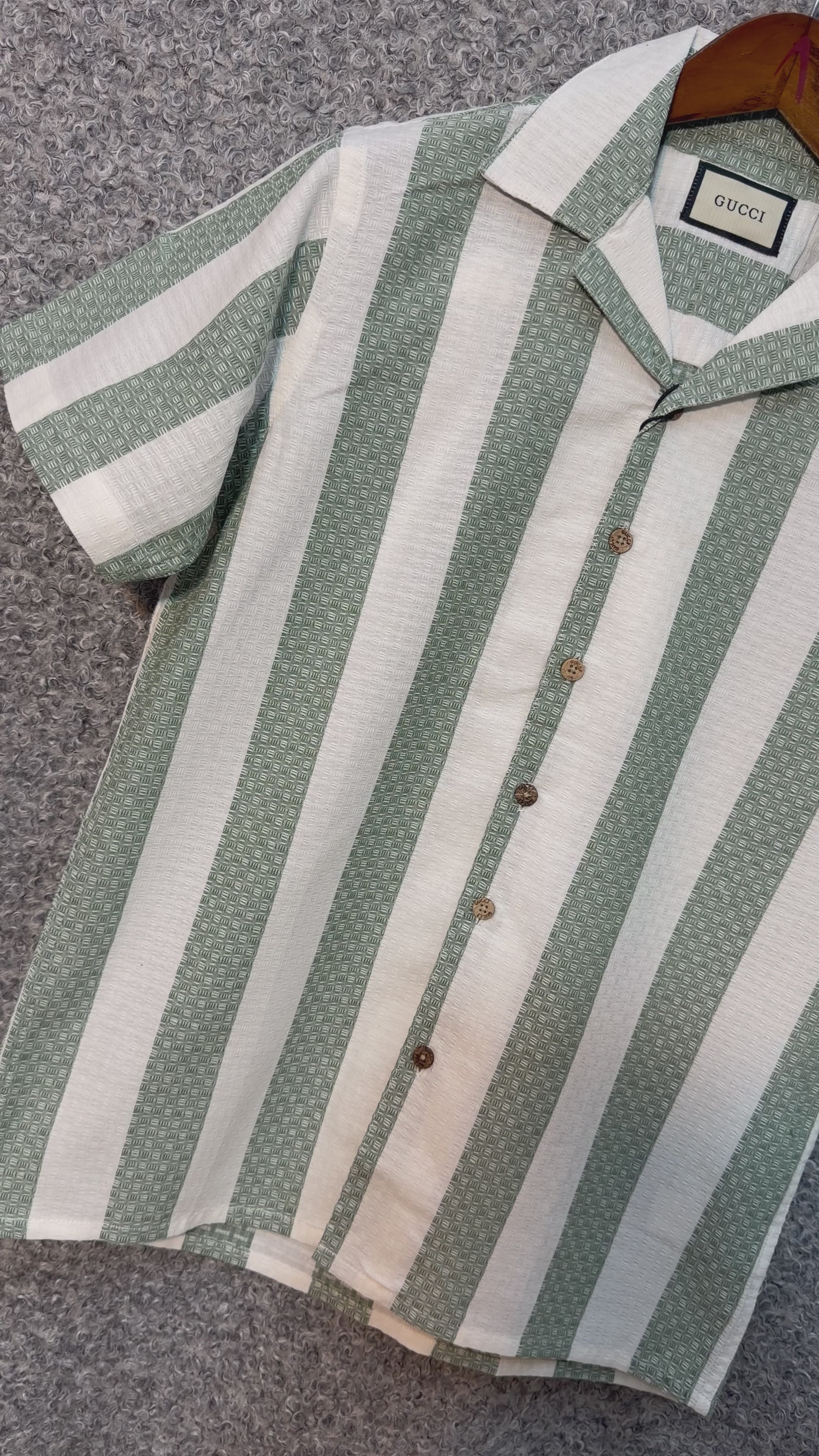 Premium Seersucker Cuban Collar Shirt GCST 418