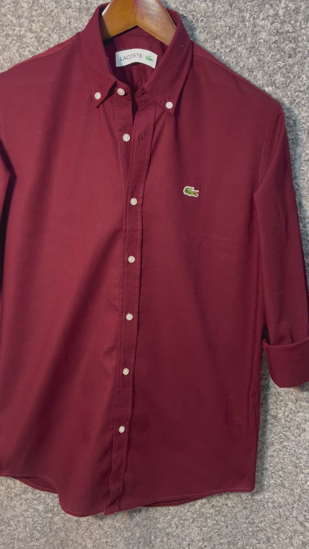 Premium Solid Oxford Cotton Shirt LKS 105 Maroon