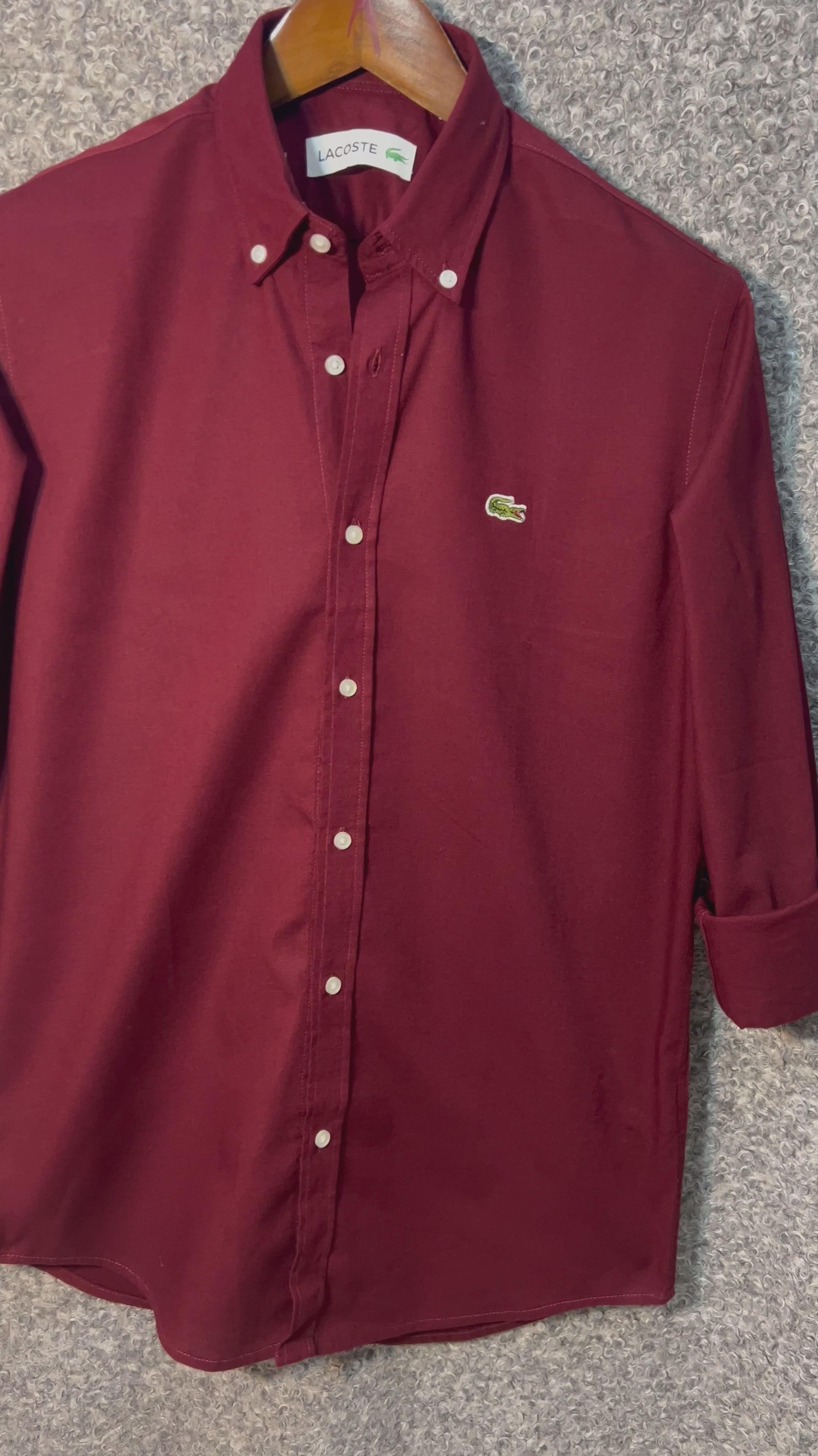 Premium Solid Oxford Cotton Shirt LKS 105 Maroon